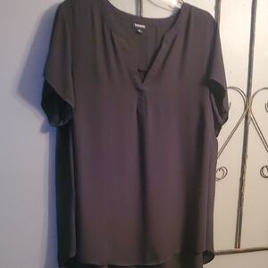 torrid Black V‑Notch Short Sleeve Tunic